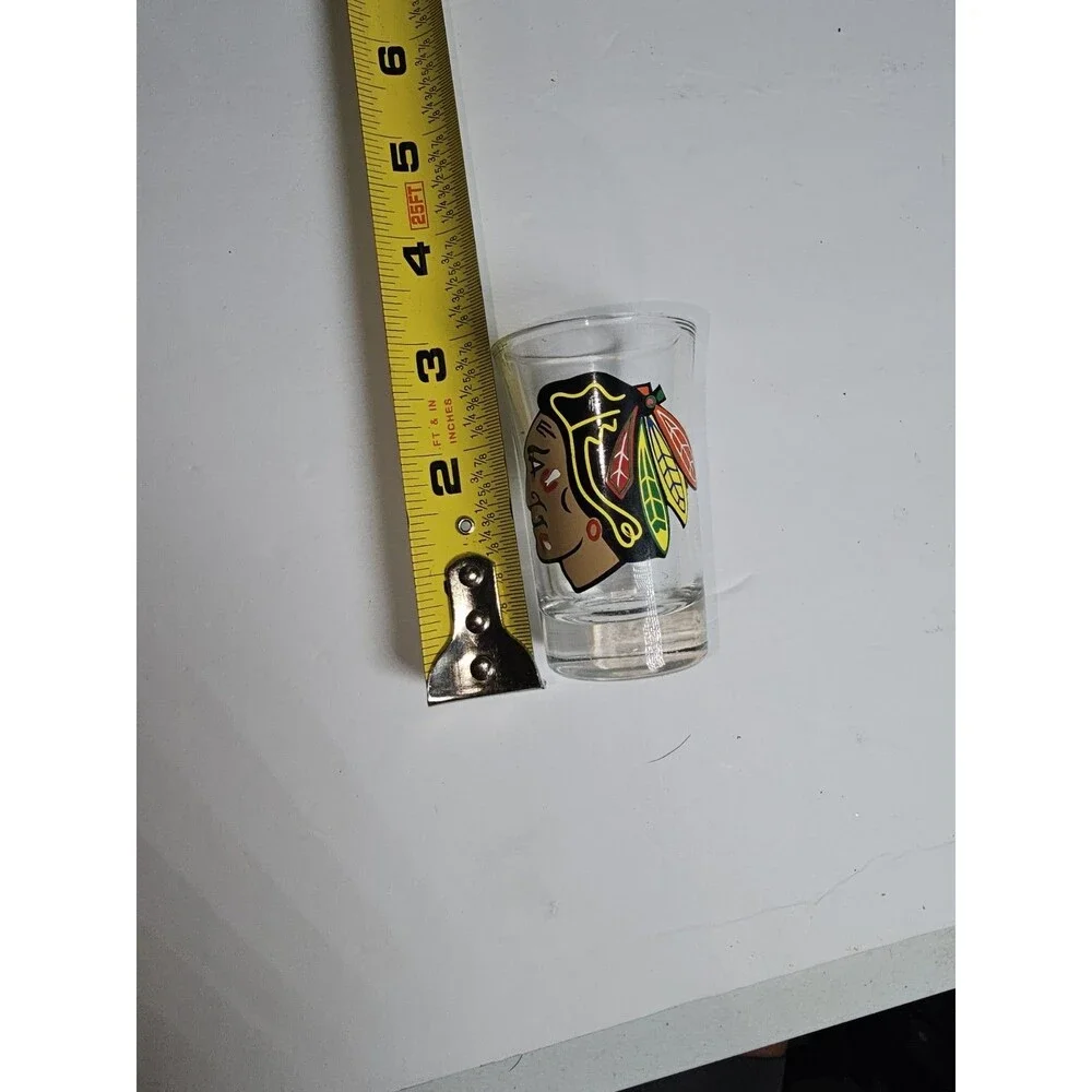 RARE! Chicago Blackhawks Shot Glass NHL Ice Hockey Collectible Souvenir Unique
